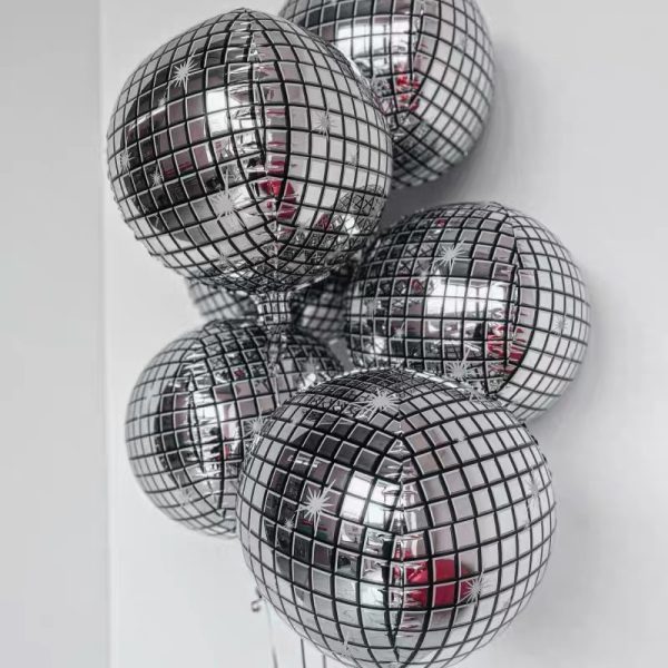 22-inch Jumbo ORBZ Silver Disco Ball Foil Balloon